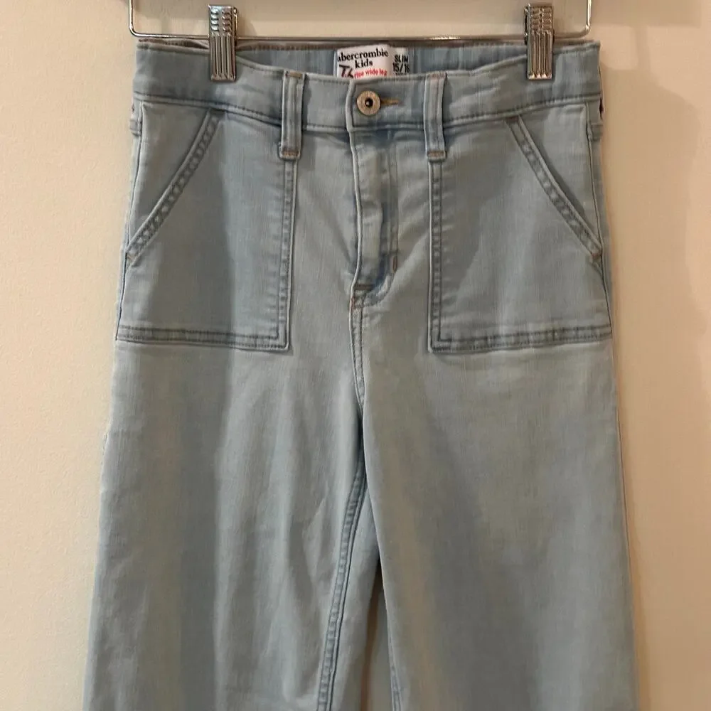 Abercrombie Kids High Rise Wide Leg Jeans sz 15/16 SLIM